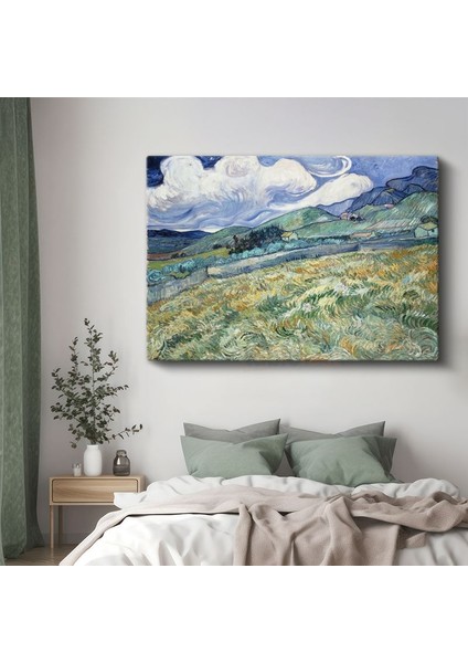 Vincent Van Gogh - Saint-Rémy Arkasındaki Dağ Manzarası Kanvas Tablo