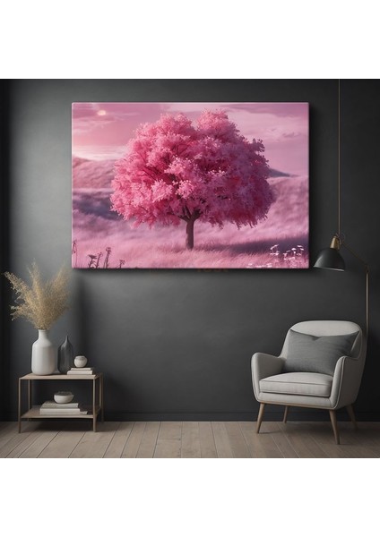 Pembe Çiçekli Ağaç - Bahar Rüyası Kanvas Tablo