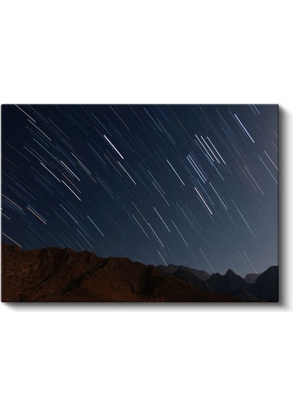 Yıldız Izleri - Gece Gökyüzünde Işık Şöleni Kanvas Tablo fiyatları