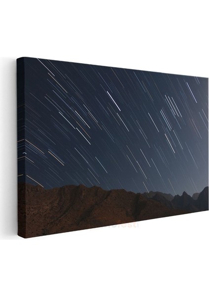 Yıldız Izleri - Gece Gökyüzünde Işık Şöleni Kanvas Tablo modelleri