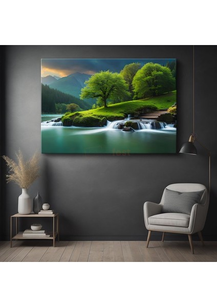 Yeşil Vadi - Şelalelerle Süslenen Doğa Harikası Kanvas Tablo