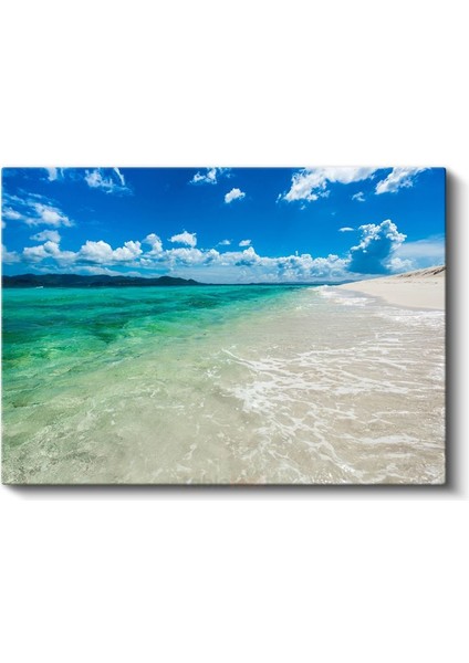 Turkuaz Sahil - Kristal Berraklığında Deniz Kanvas Tablo fiyatları