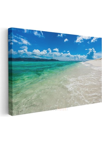 Turkuaz Sahil - Kristal Berraklığında Deniz Kanvas Tablo modelleri