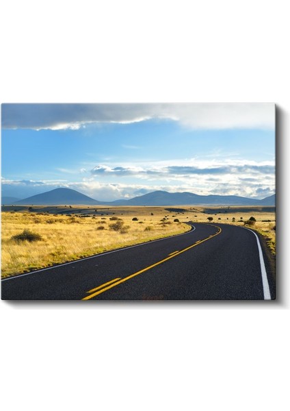 Uzak Ufuklar - Sarı Çayırlar Arasından Uzanan Yol Kanvas Tablo fiyatları