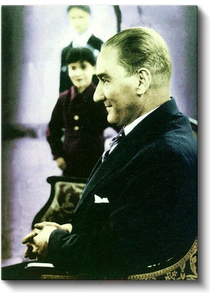 Gülümseyen Atatürk - Çocuklarla Anı Kanvas Tablo fiyatları