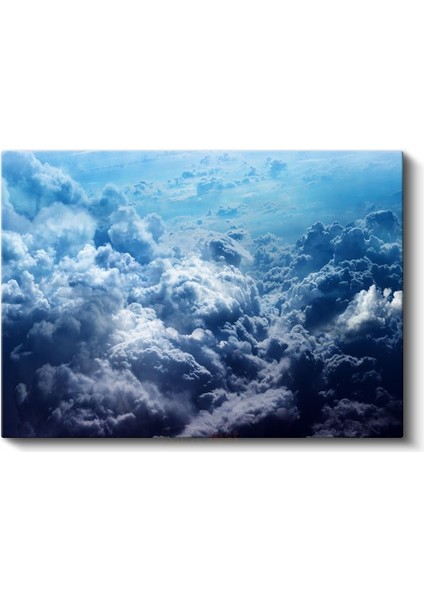 Bulut Denizi - Gökyüzünün Masmavi Derinliklerinde Yüzen Pamuk Şekerleri Kanvas Tablo fiyatları