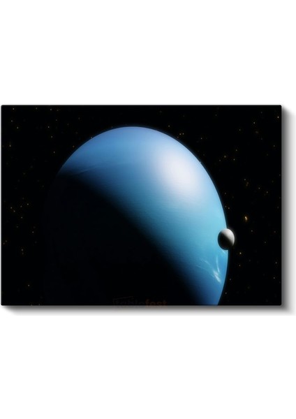 Mavi Gezegen - Karanlık Uzayda Parlayan Dünya Dışı Manzara Kanvas Tablo fiyatları