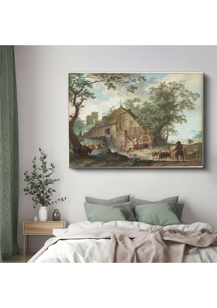 George Morland - Çiftlik Evi Manzarası Kanvas Tablo
