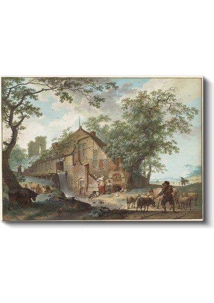 George Morland - Çiftlik Evi Manzarası Kanvas Tablo fiyatları