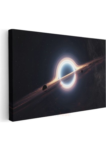 Kara Delik - Uzayın Derinliklerinde Işık Halkası Kanvas Tablo modelleri
