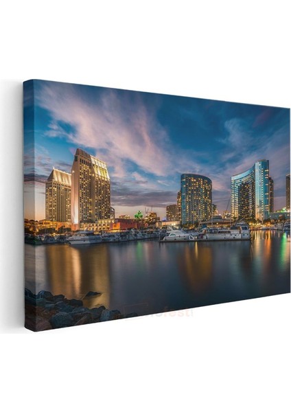 San Diego Marina - Modern Gökdelenler Kanvas Tablo modelleri