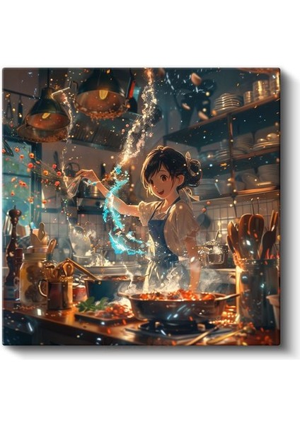 Büyülü Mutfak - Mavi Işıklı Anime Kanvas Tablo fiyatları