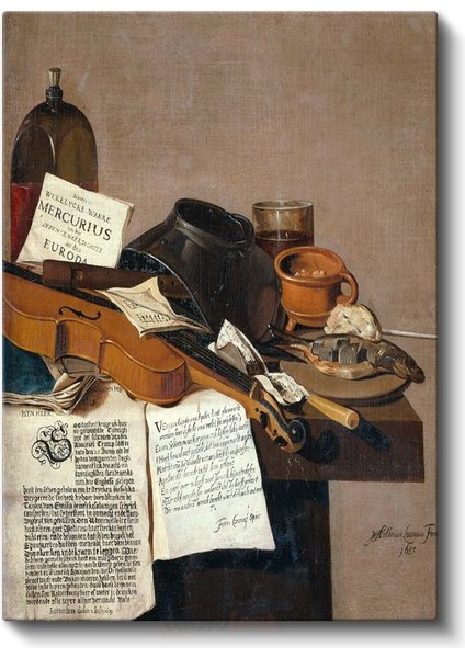 Pieter Claesz - Müzik Aletli Natürmort Kanvas Tablo fiyatları