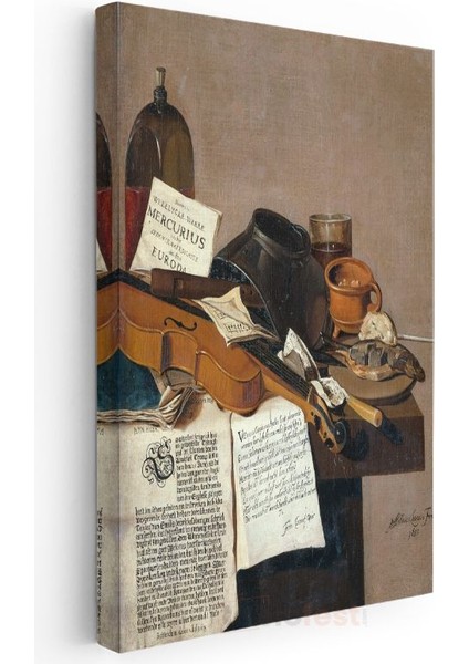 Pieter Claesz - Müzik Aletli Natürmort Kanvas Tablo modelleri