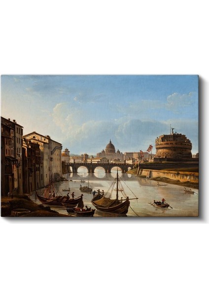 Giovanni Antonio Canal (Canaletto) - Roma Tiber Nehri Manzarası Kanvas Tablo fiyatları