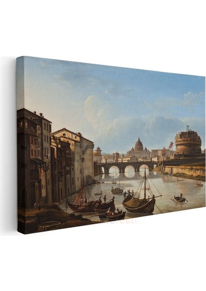 Giovanni Antonio Canal (Canaletto) - Roma Tiber Nehri Manzarası Kanvas Tablo modelleri