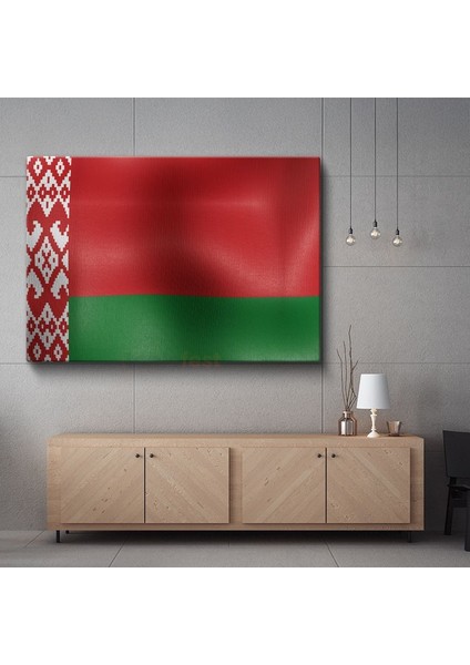 Belarus Bayrağı - Dalgalı Görünüm Kanvas Tablo