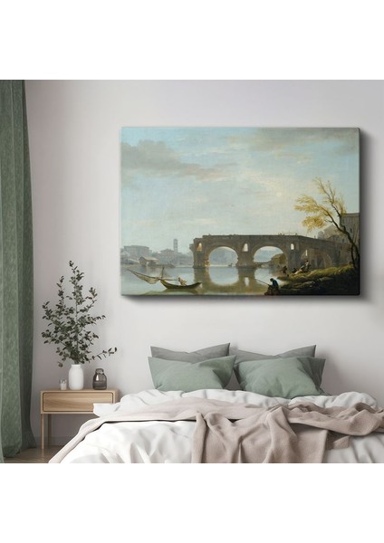 Richard Wilson - Roma Köprüsü Manzarası Kanvas Tablo