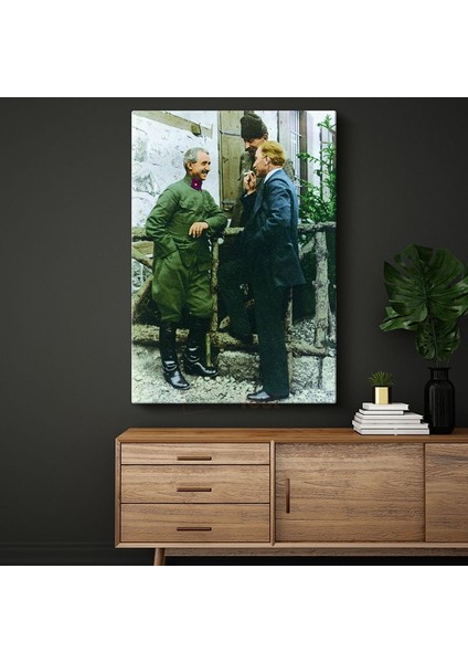 Tarihi Buluşma - Silah Arkadaşlarıyla Sohbet Kanvas Tablo