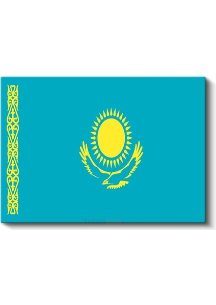 Kazakistan Bayrağı - Kanvas Tablo fiyatları