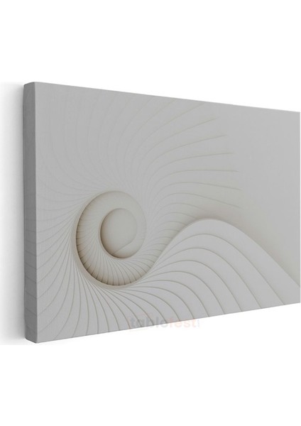 Minimalist Spiral - Beyaz Tonlarda Sonsuzluk Formu Kanvas Tablo modelleri