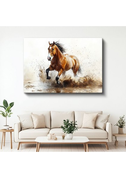 Koşan At - Toprakta Savrulan Nal Sesleri Kanvas Tablo
