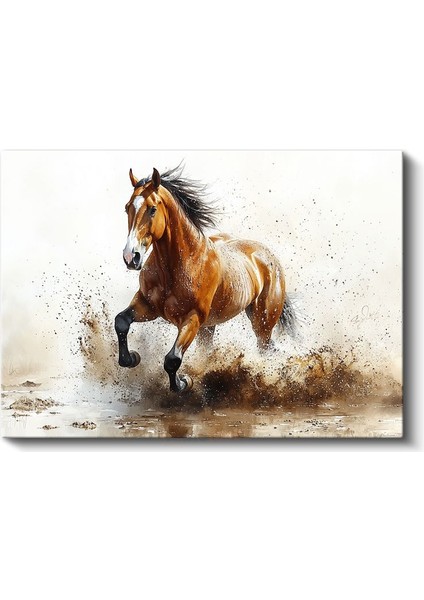 Koşan At - Toprakta Savrulan Nal Sesleri Kanvas Tablo fiyatları