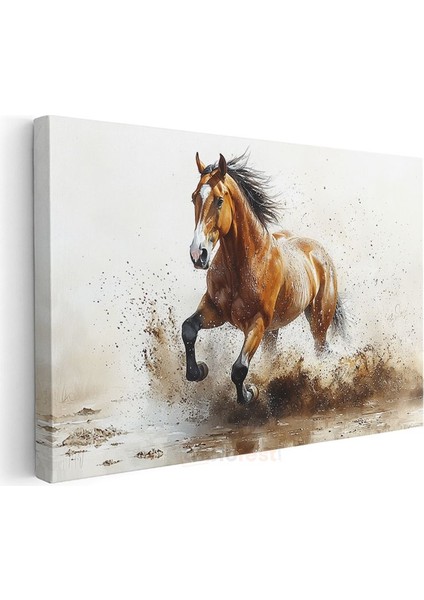 Koşan At - Toprakta Savrulan Nal Sesleri Kanvas Tablo modelleri