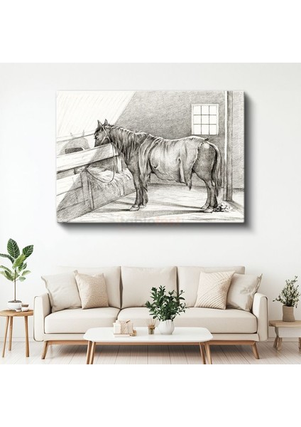 Ahır Atı - Yemlik Başında Dinlenme Anı Kanvas Tablo