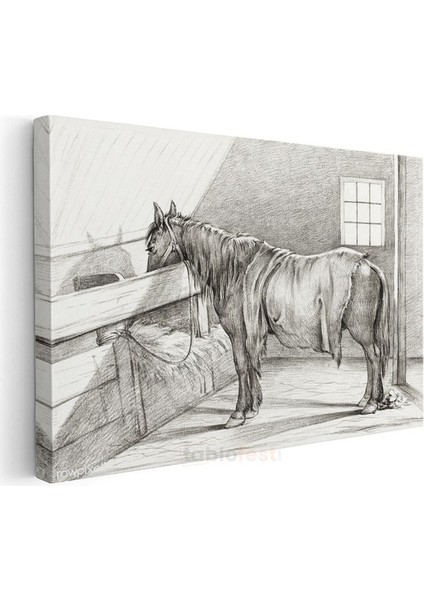Ahır Atı - Yemlik Başında Dinlenme Anı Kanvas Tablo modelleri