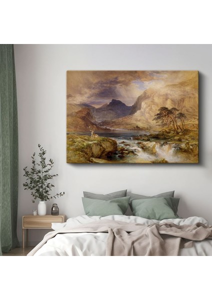 J.m.w. Turner - Dağlık Bölgede Geyik Kanvas Tablo