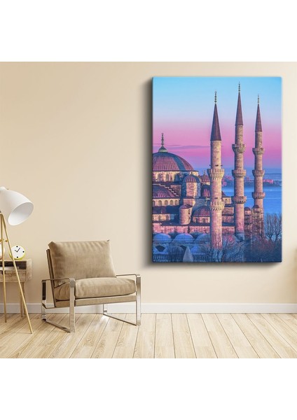 Sultanahmet Camii - Pembe Gökyüzü Kanvas Tablo