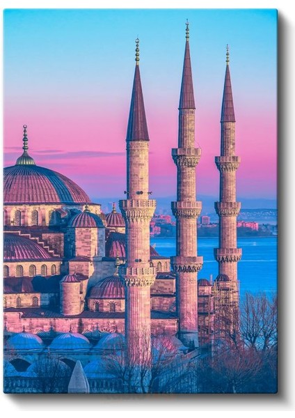 Sultanahmet Camii - Pembe Gökyüzü Kanvas Tablo fiyatları