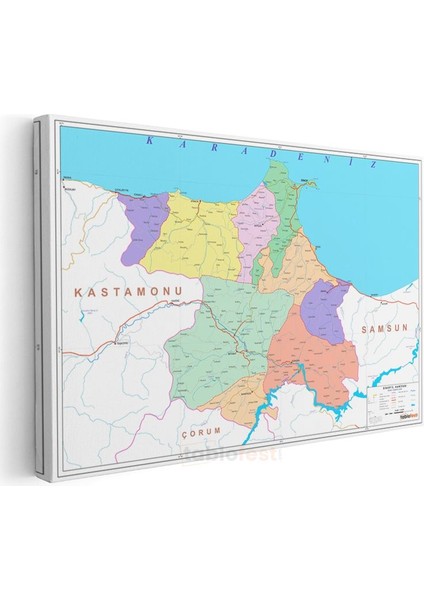 Sinop - Il Haritası Kanvas Tablo modelleri