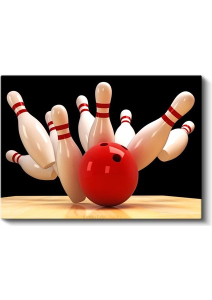Bowling Vuruşu - Kırmızı Top Aksiyon Kanvas Tablo fiyatları
