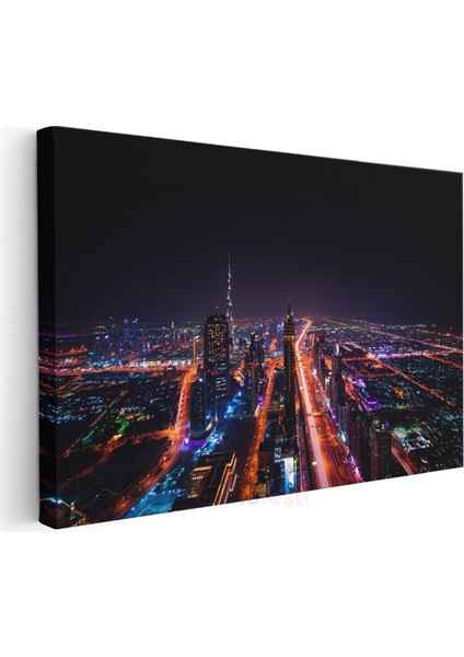 Dubai Gecesi - Işıklı Otoyollar Kanvas Tablo modelleri