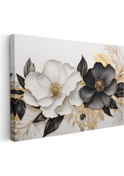 Çiçek Ağacı - Tekstürlü Pembe Beyaz Çiçekli Dal Kanvas Tablo modelleri