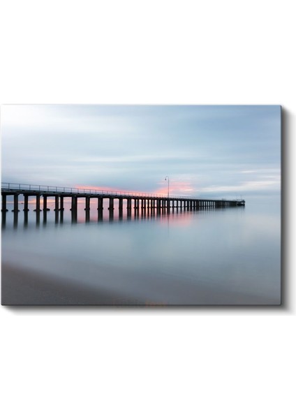 Minimalist Iskele - Durgun Sularda Sonsuzluğa Uzanan Yol Kanvas Tablo fiyatları