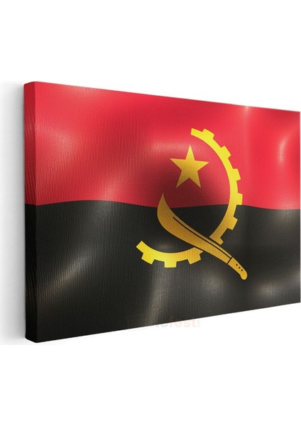 Angola Bayrağı - Dalgalı Görünüm Kanvas Tablo modelleri