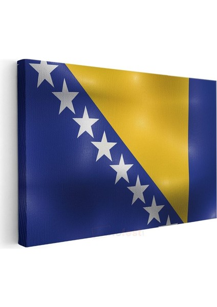 Bosna Hersek Bayrağı - Dalgalı Görünüm Kanvas Tablo modelleri