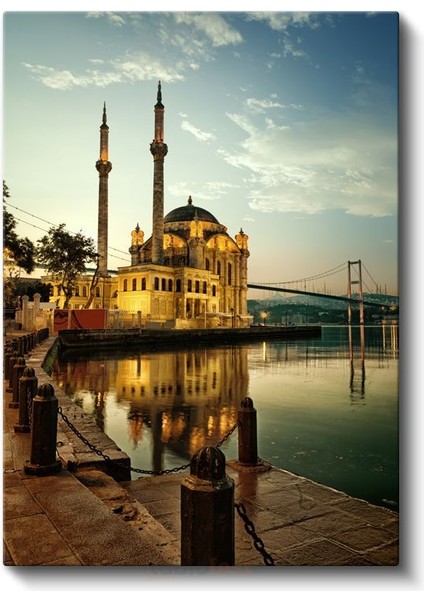 Ortaköy Camii - Boğaz Kıyısında Kanvas Tablo fiyatları