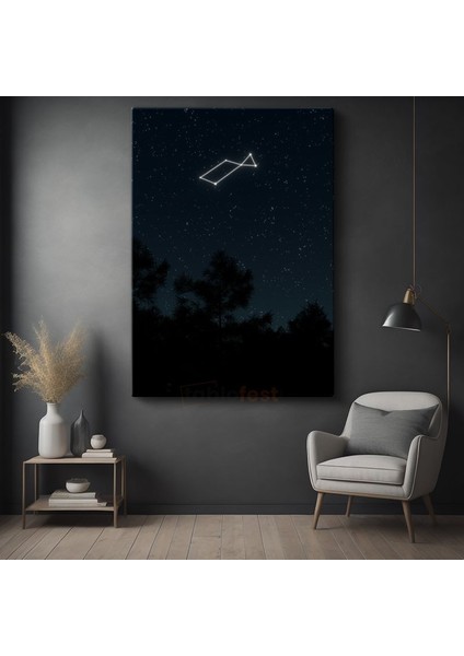 Yıldız Takımı - Gecenin Derinliklerindeki Işıltılı Rehber Kanvas Tablo