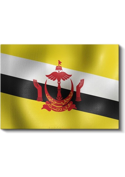 Brunei Bayrağı - Dalgalı Görünüm Kanvas Tablo fiyatları