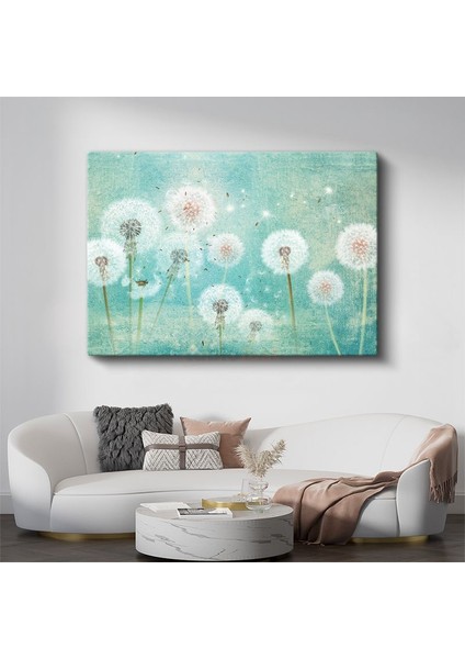 Pembe Şakayıklar - Koyu Fonda Vintage Çiçek Buketi Kanvas Tablo