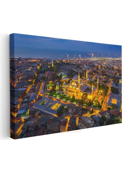 Sultanahmet Camii - Havadan Gece Görünümü Kanvas Tablo modelleri