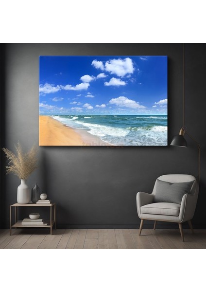Kumsal Cenneti - Masmavi Deniz ve Gökyüzü Buluşması Kanvas Tablo
