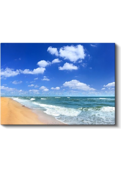 Kumsal Cenneti - Masmavi Deniz ve Gökyüzü Buluşması Kanvas Tablo fiyatları