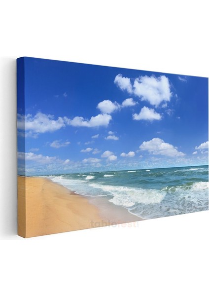 Kumsal Cenneti - Masmavi Deniz ve Gökyüzü Buluşması Kanvas Tablo modelleri
