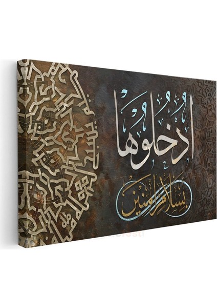 Geometrik Desenli Hat - Selam ve Barış Mesajı Kanvas Tablo modelleri