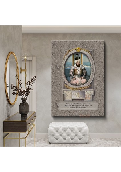 Osmanlı Padişahları - Sultan Ibrahim Portresi Kanvas Tablo